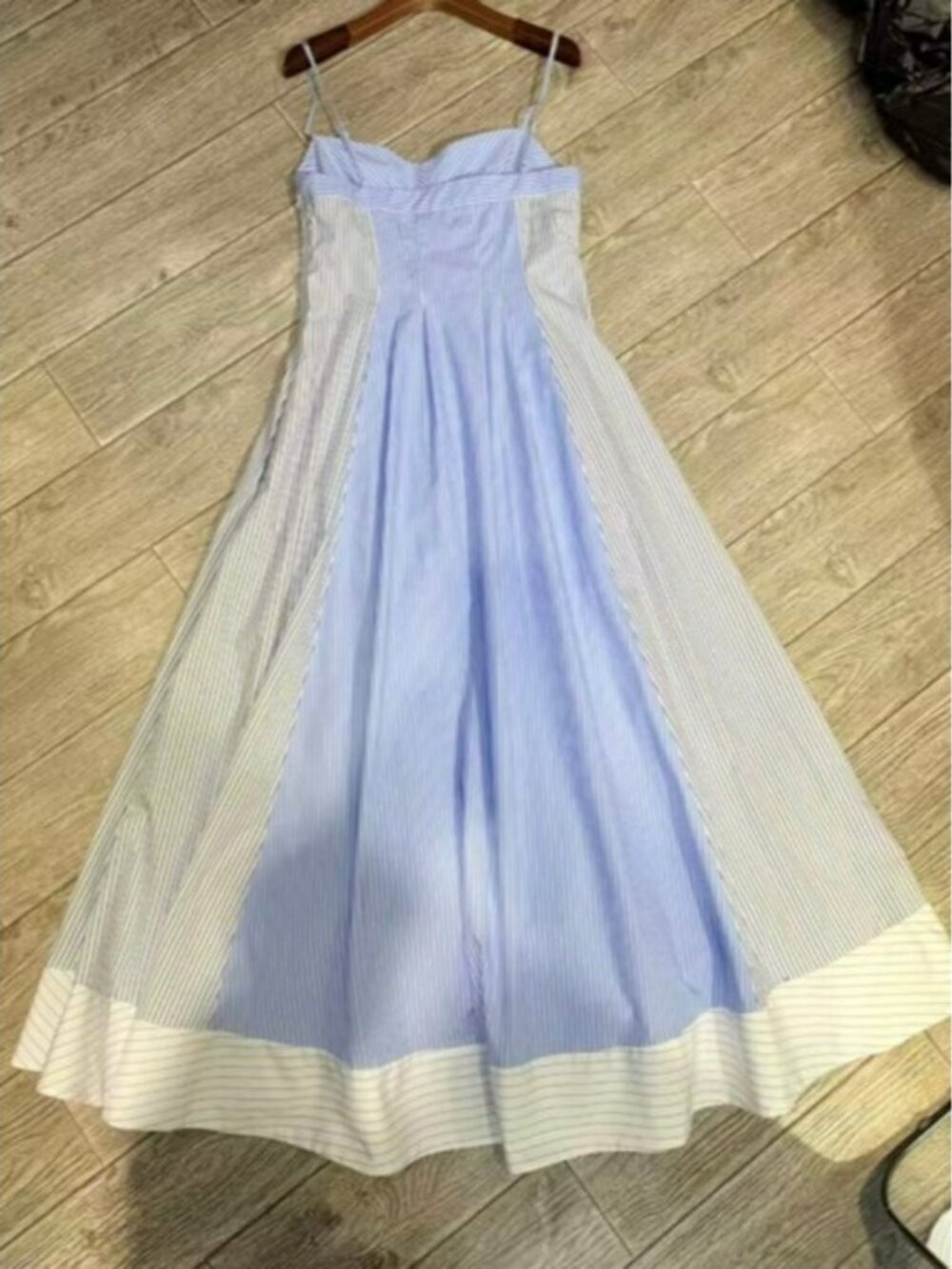 SIMKHAI Chamberlain paneled striped cotton-poplin midi dress - Picture 6 of 10